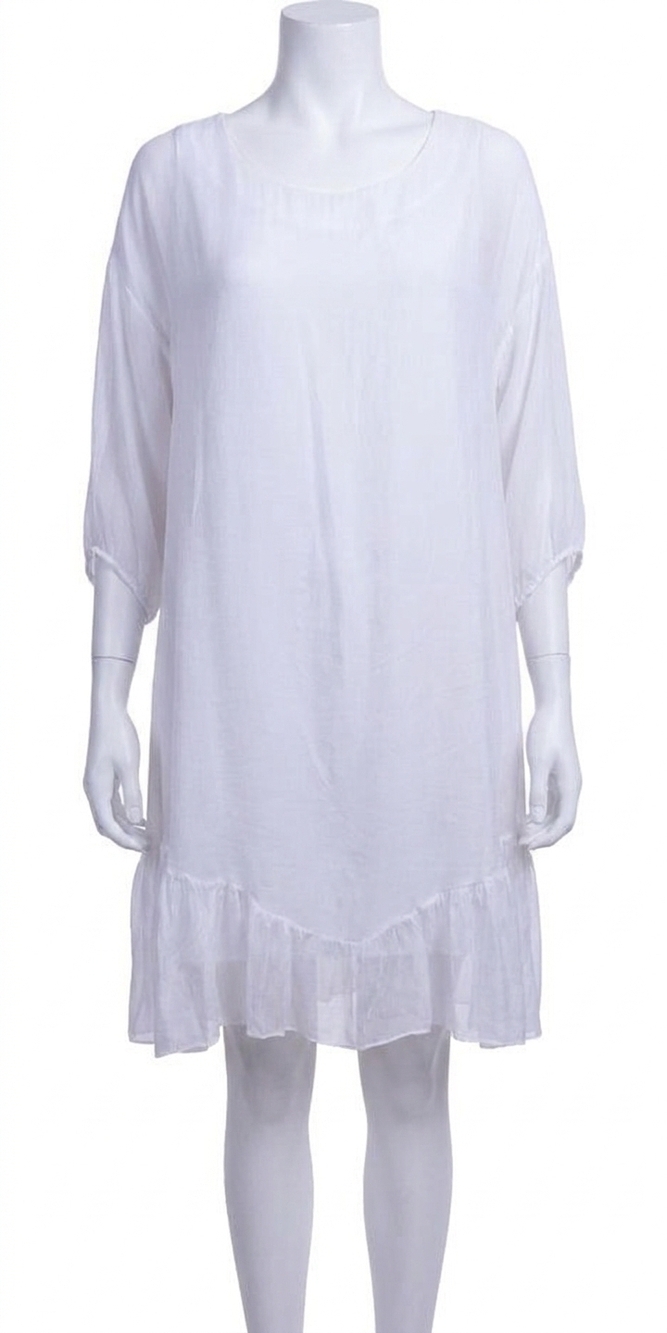 NEW GIGI MODA strolia silk mini dress in white